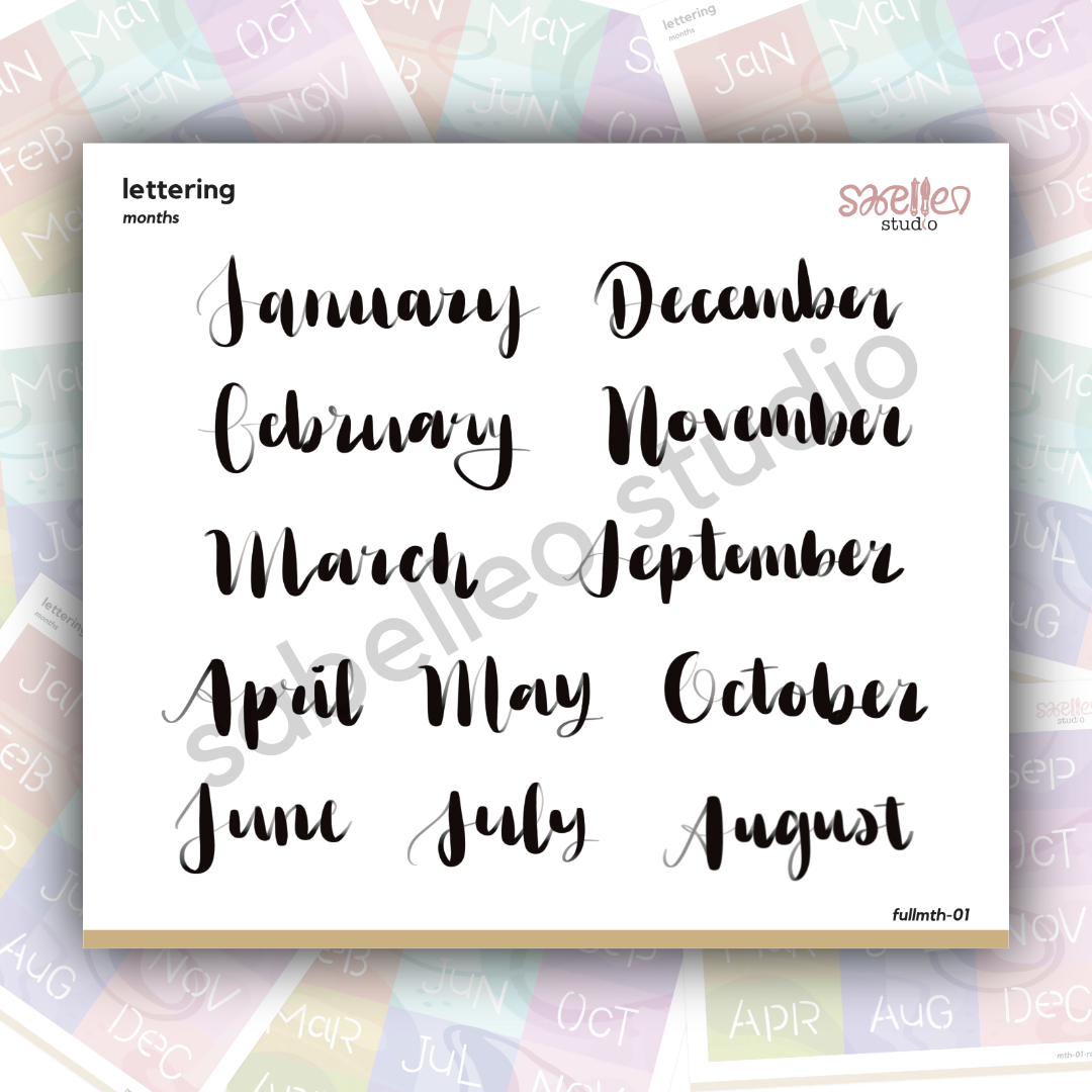 PLANNER KIT | Months Lettering