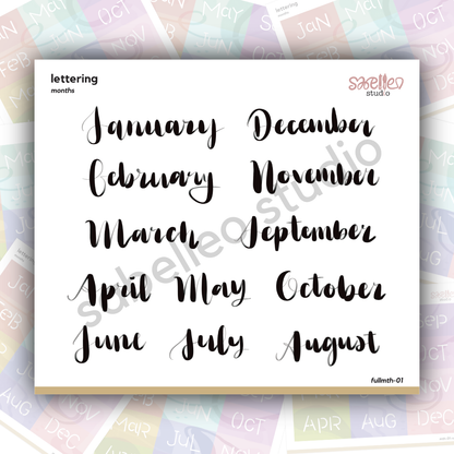 PLANNER KIT | Months Lettering